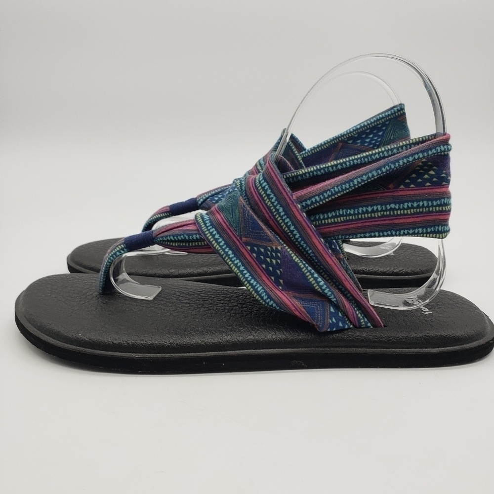 Sanuk Women US 10 multicolor yoga sling 2 sandals tribal print 1020239 stretch - Picture 5 of 9